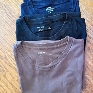 Hollister Men's Short Sleeve Tees - Navy, Black, Brown